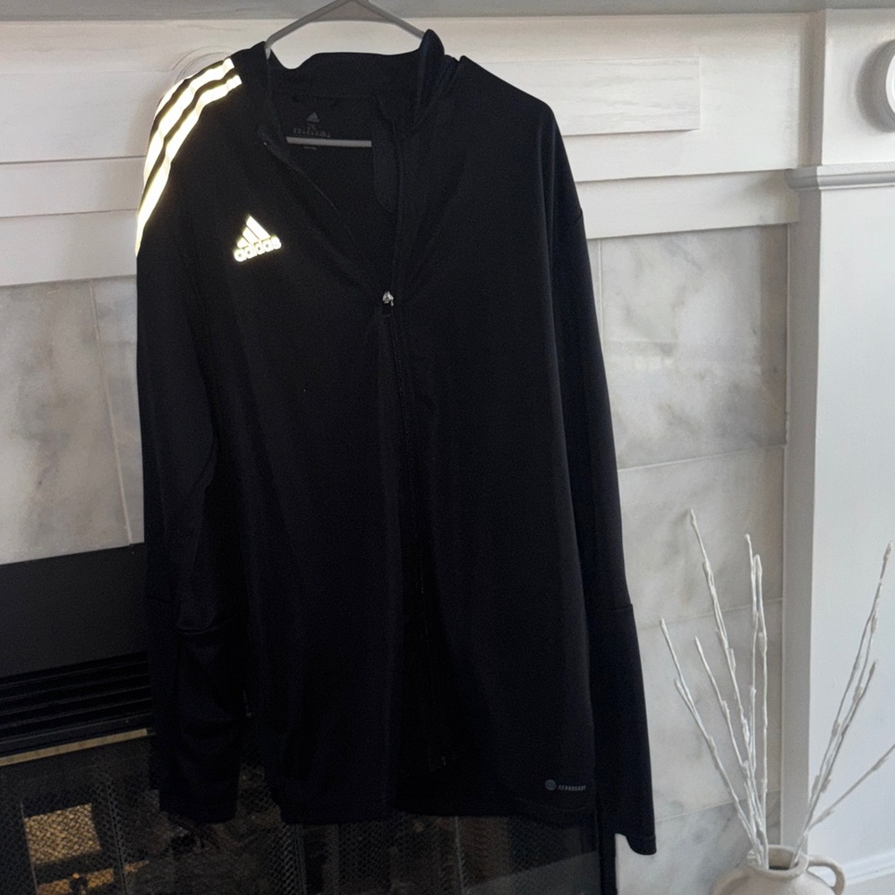 Adidas Black Jacket with Reflective Stripes